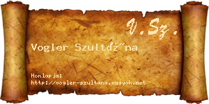 Vogler Szultána névjegykártya